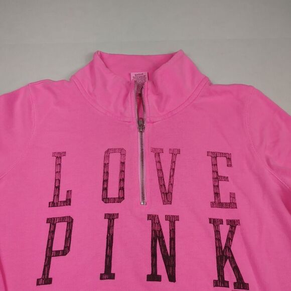 Victorias Secret PINK 1/4 Zip Sweatshirt Long Sleeve Casual Pullover Top Small - Picture 3 of 11